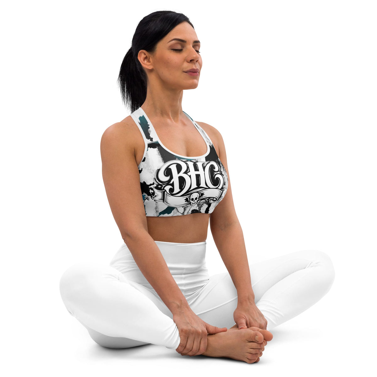 Marbled BHC Padded Sports Bra | Bad Habit Collective