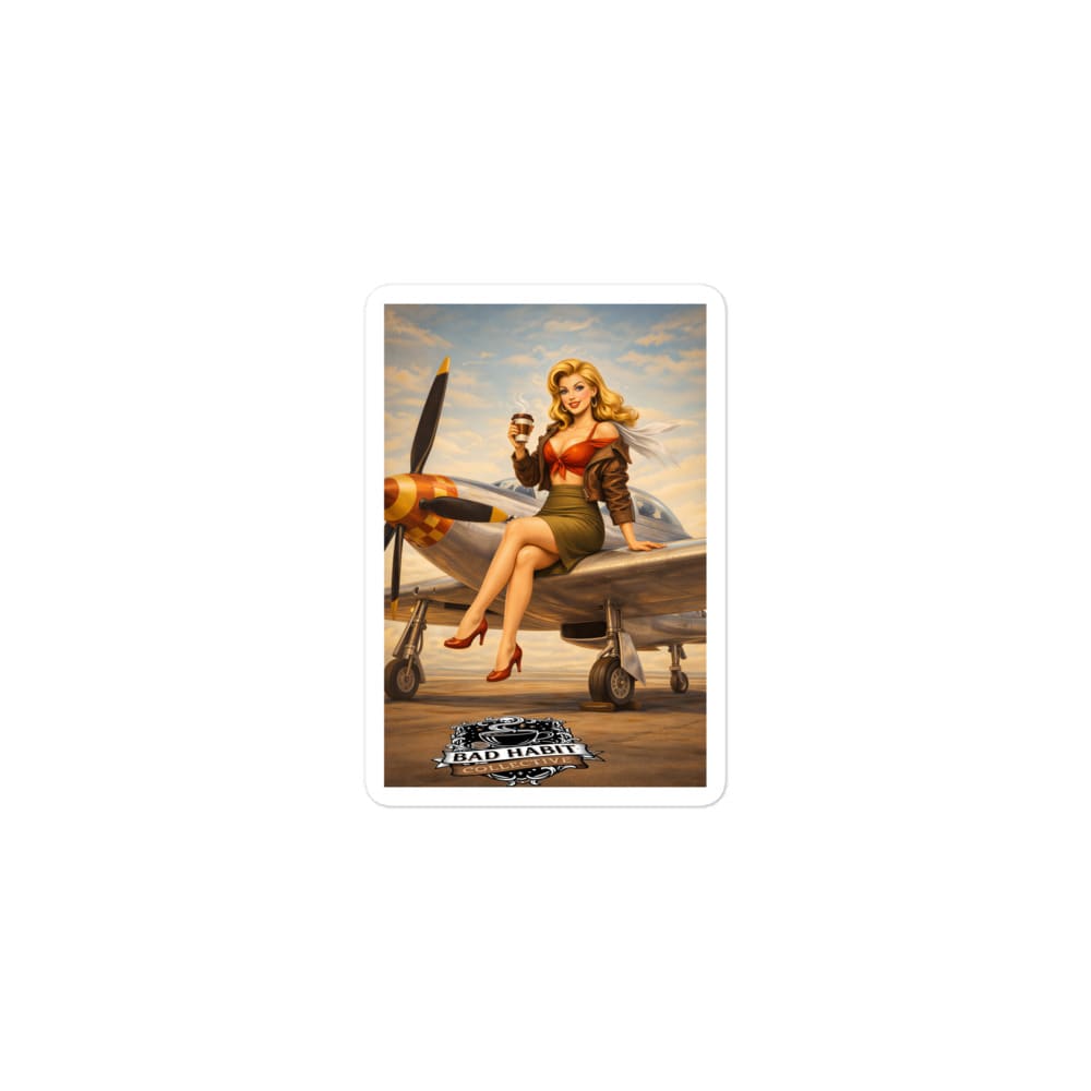 Cleared for Takeoff Pinup Art Bubble-free stickers | Bad Habit Collective