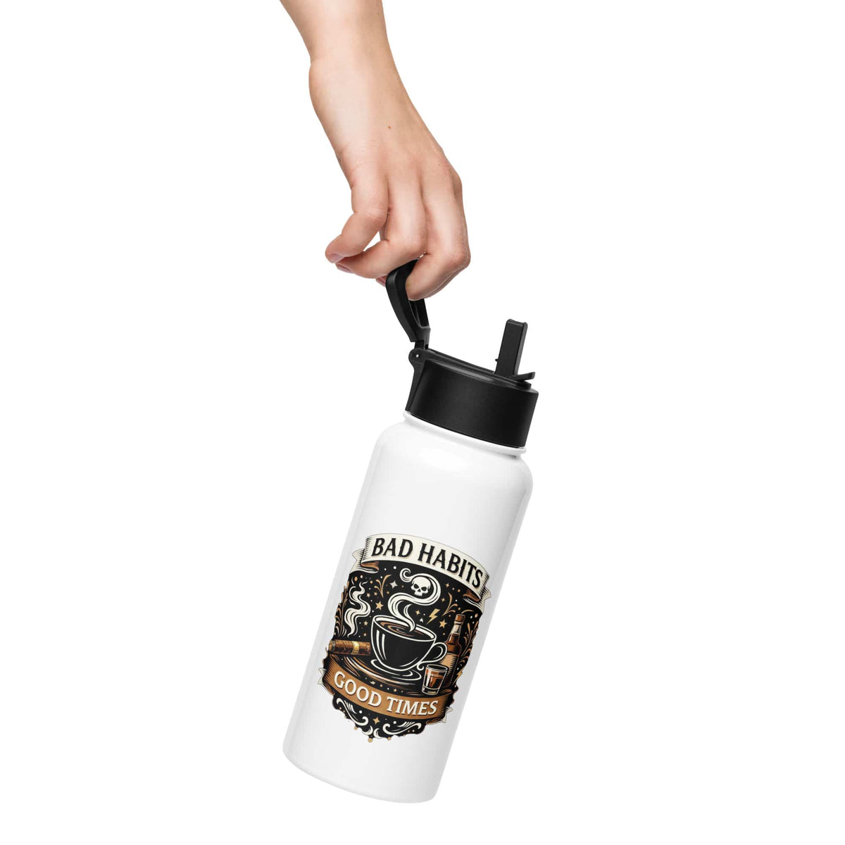 Bad Habits Good Times Stainless Steel Water Bottle | Bad Habit Collective