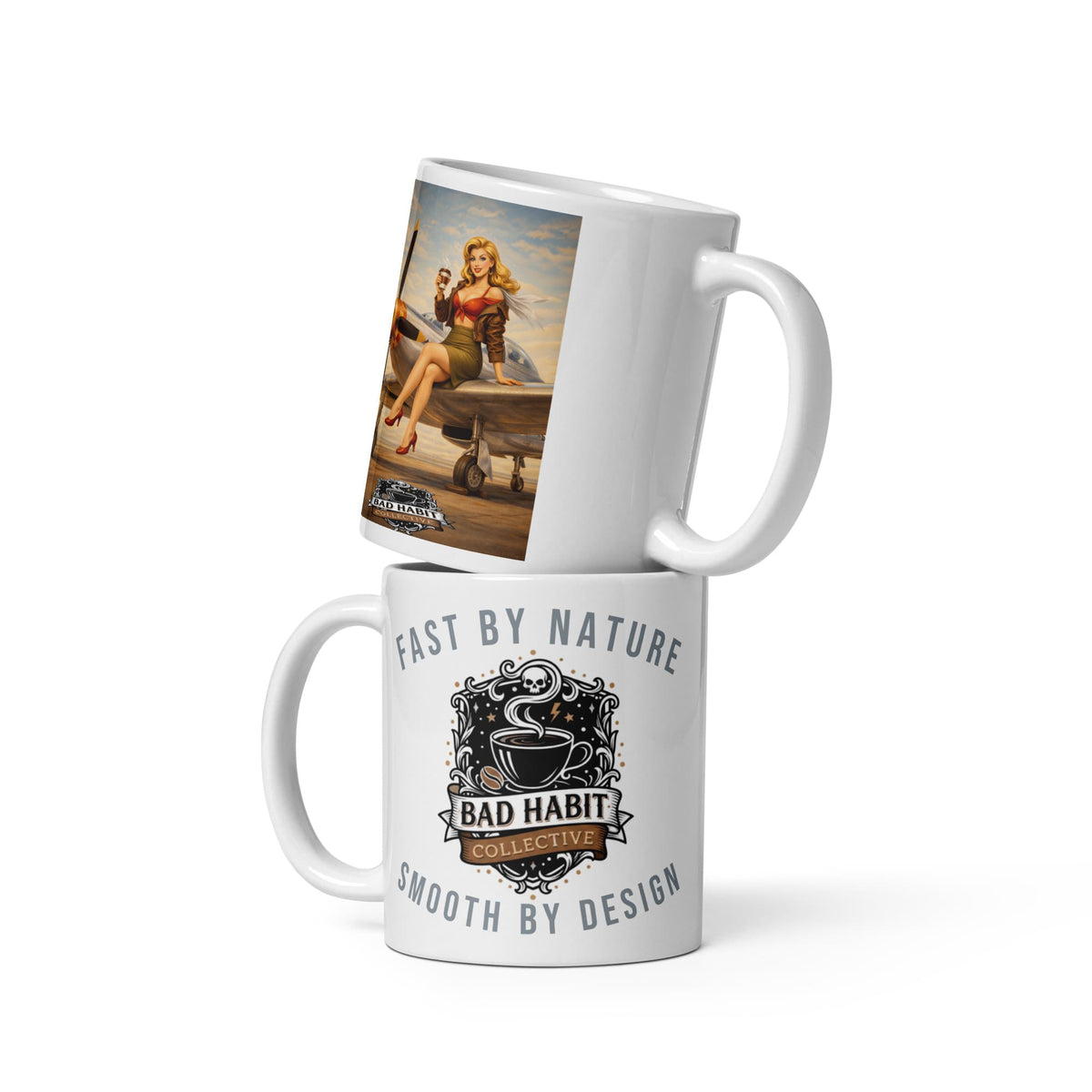 Cleared for Takeoff White Glossy Mug | Bad Habit Collective