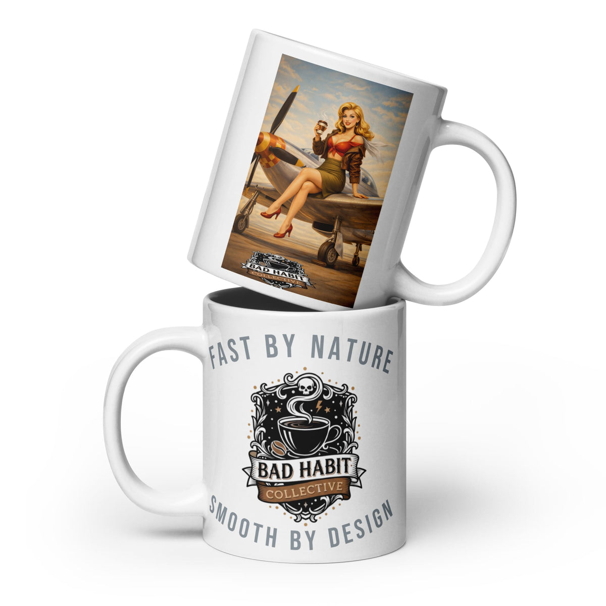 Cleared for Takeoff White Glossy Mug | Bad Habit Collective
