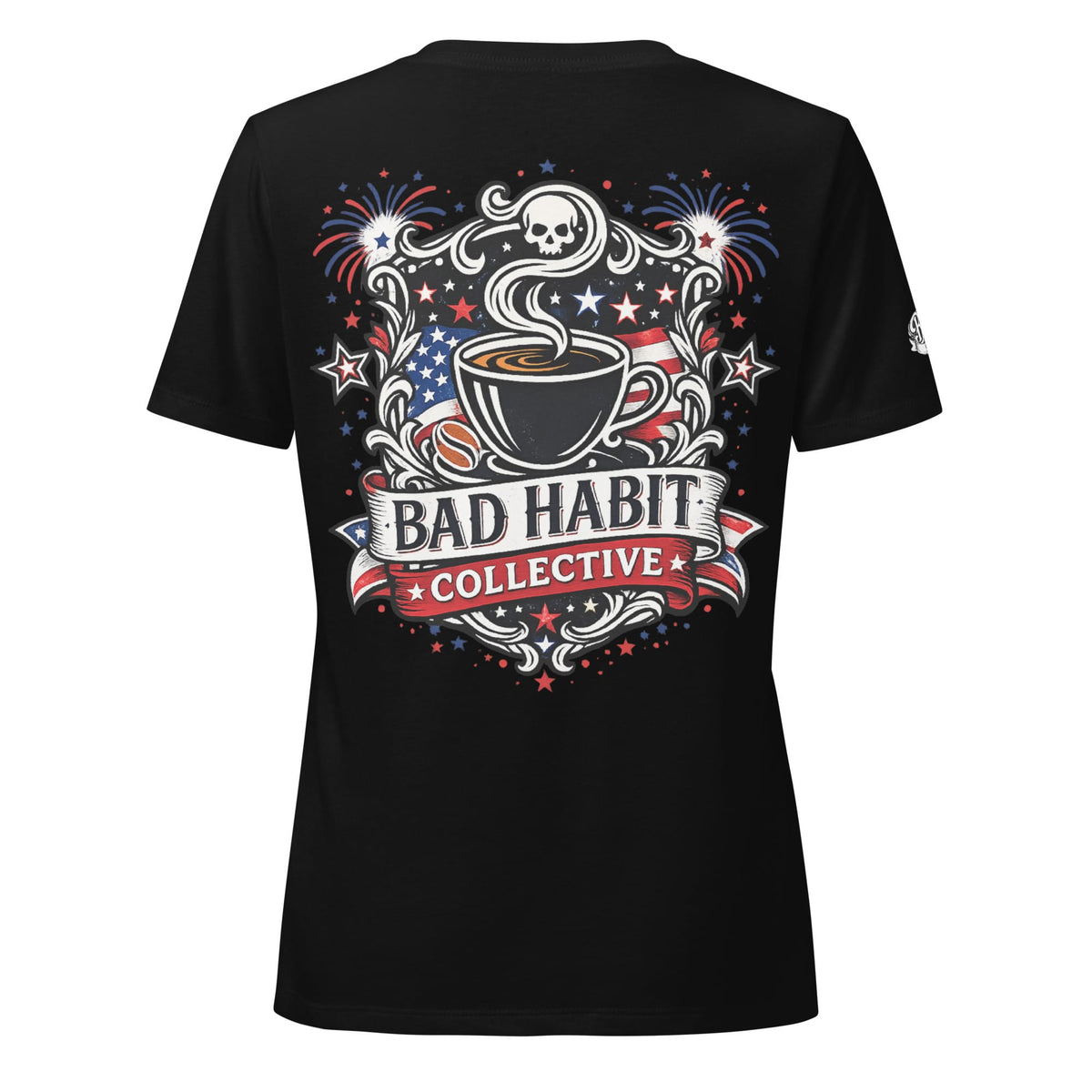 Women’s Red, White, and Bad Relaxed V-Neck T-Shirt | Bad Habit Collective