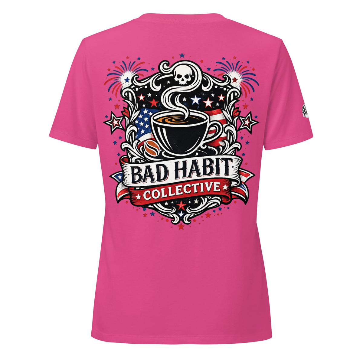 Women’s Red, White, and Bad Relaxed V-Neck T-Shirt | Bad Habit Collective