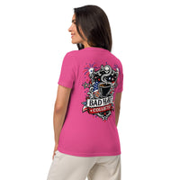 Women’s Red, White, and Bad Relaxed V-Neck T-Shirt | Bad Habit Collective