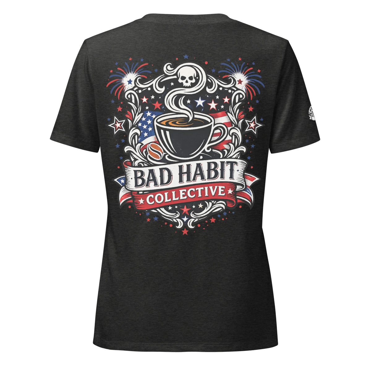 Women’s Red, White, and Bad Relaxed V-Neck T-Shirt | Bad Habit Collective