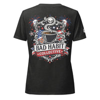 Women’s Red, White, and Bad Relaxed V-Neck T-Shirt | Bad Habit Collective