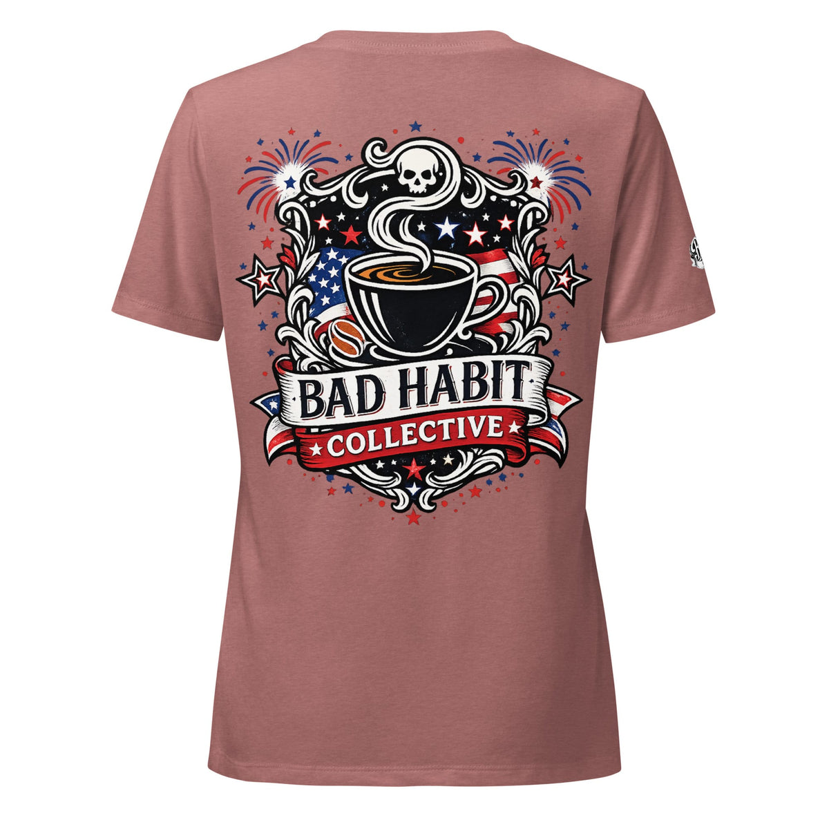 Women’s Red, White, and Bad Relaxed V-Neck T-Shirt | Bad Habit Collective