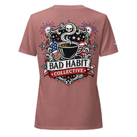 Women’s Red, White, and Bad Relaxed V-Neck T-Shirt | Bad Habit Collective