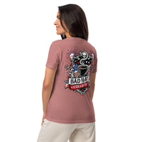 Women’s Red, White, and Bad Relaxed V-Neck T-Shirt | Bad Habit Collective