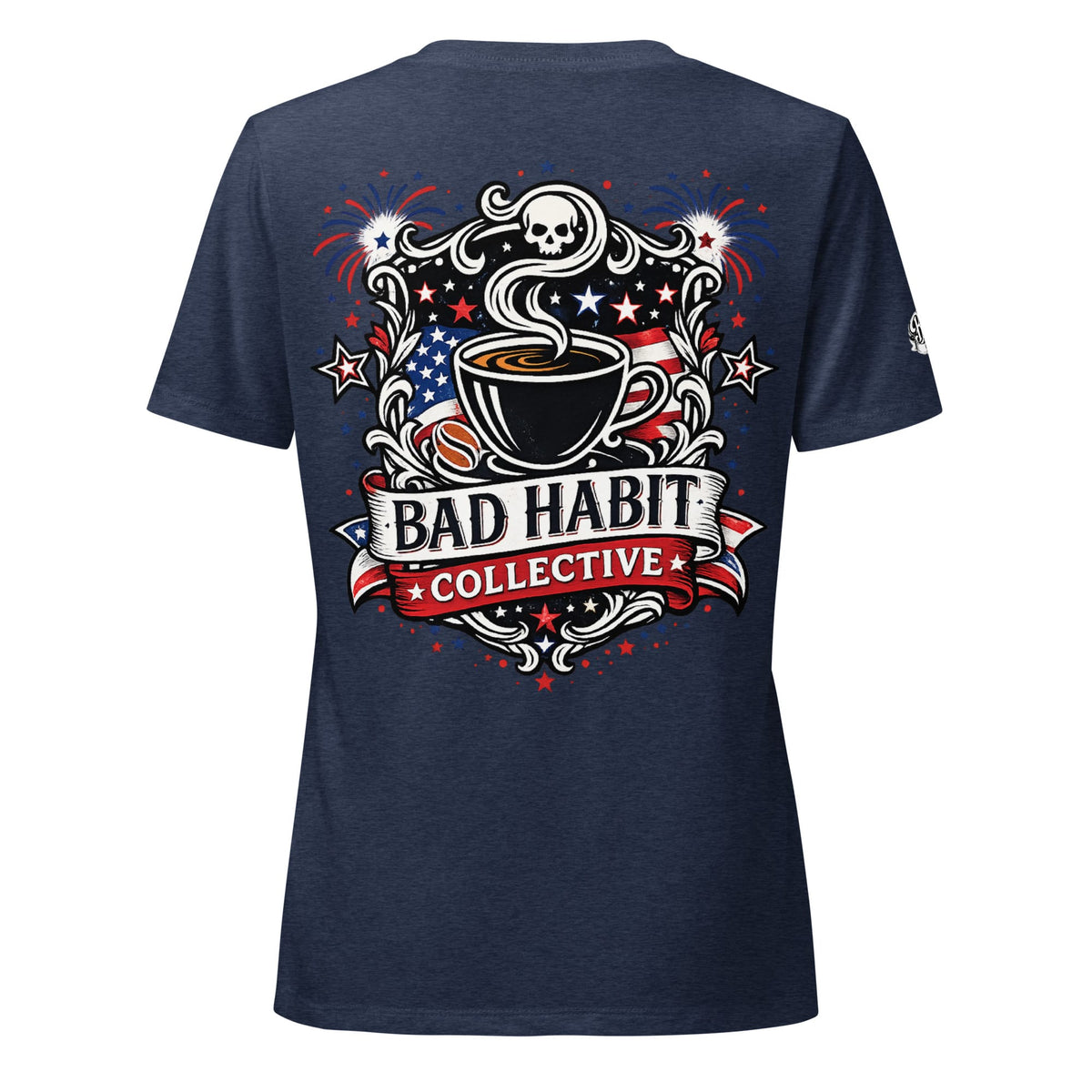 Women’s Red, White, and Bad Relaxed V-Neck T-Shirt | Bad Habit Collective