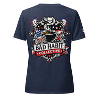 Women’s Red, White, and Bad Relaxed V-Neck T-Shirt | Bad Habit Collective
