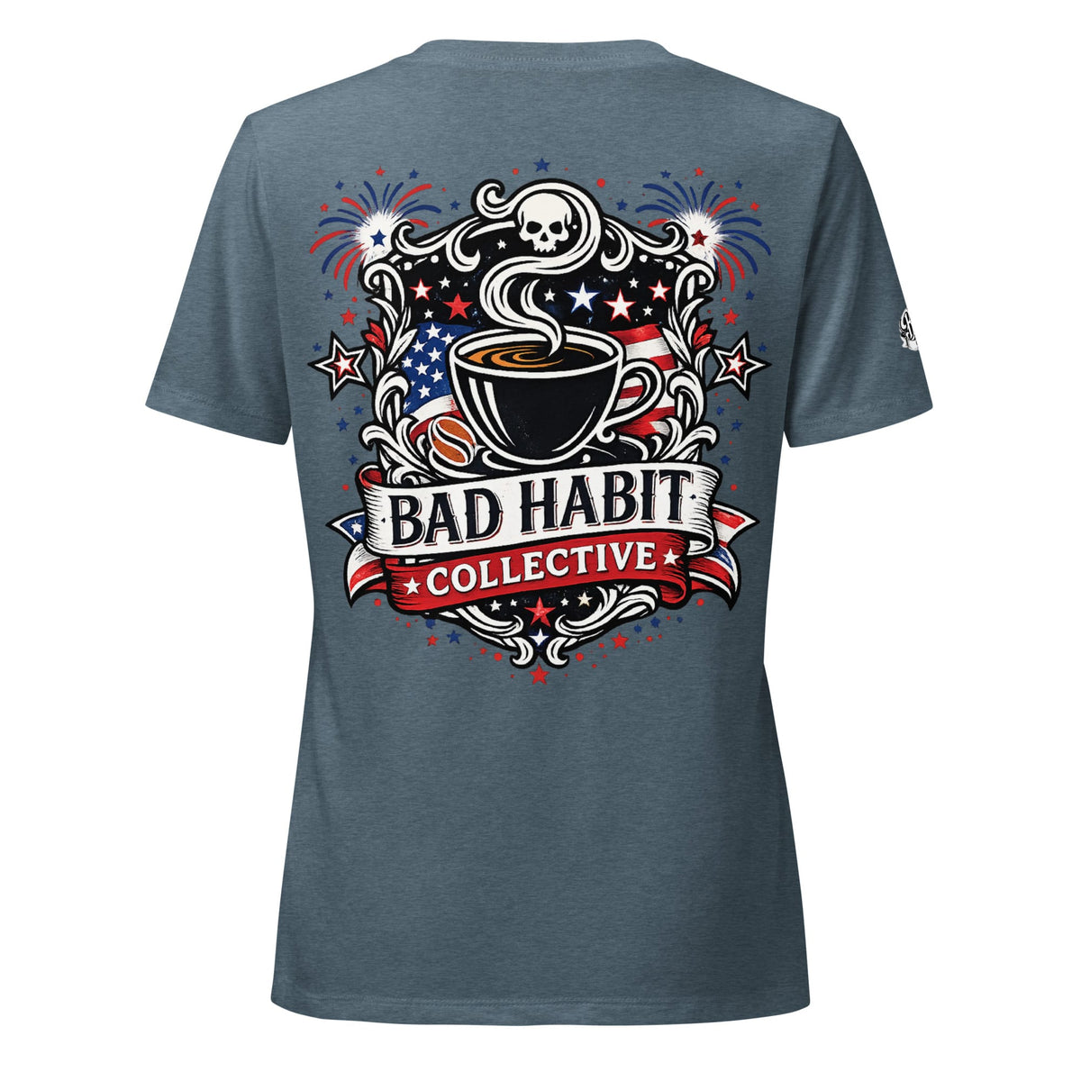 Women’s Red, White, and Bad Relaxed V-Neck T-Shirt | Bad Habit Collective