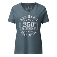Women’s Red, White, and Bad Relaxed V-Neck T-Shirt | Bad Habit Collective