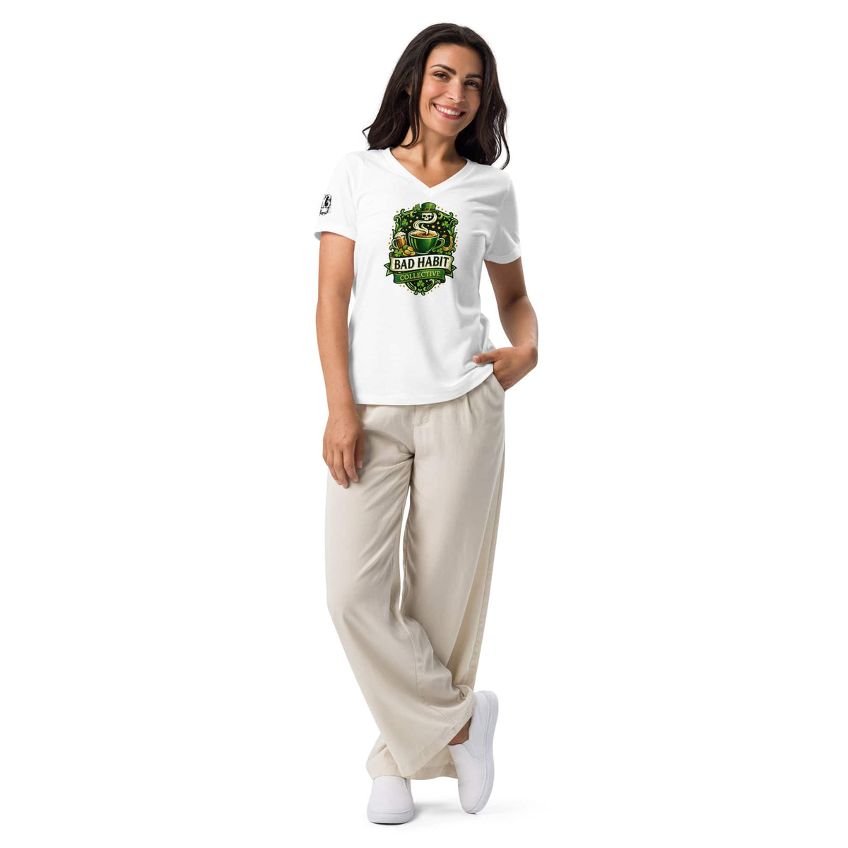 St. Paddy’s Bombshell – Women’s V-Neck Tee | Bad Habit Collective