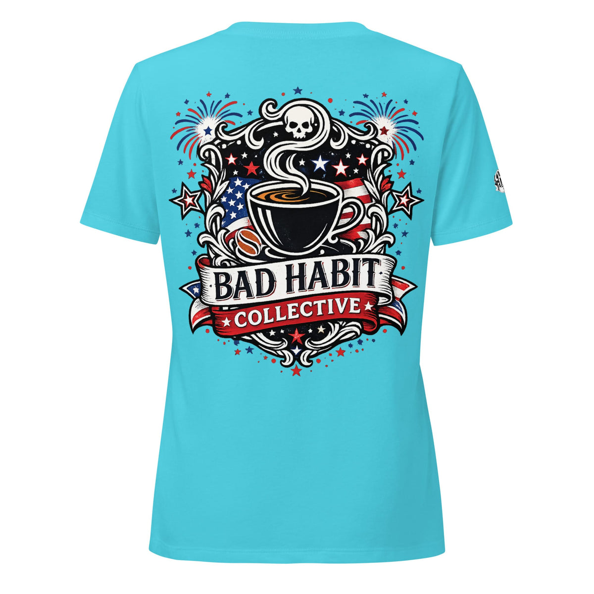 Women’s Red, White, and Bad Relaxed V-Neck T-Shirt | Bad Habit Collective
