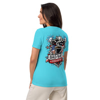 Women’s Red, White, and Bad Relaxed V-Neck T-Shirt | Bad Habit Collective